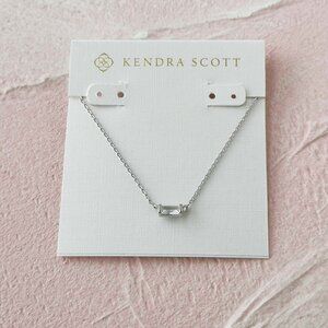 Kendra Scott Juliette White Crystal Silver Necklace